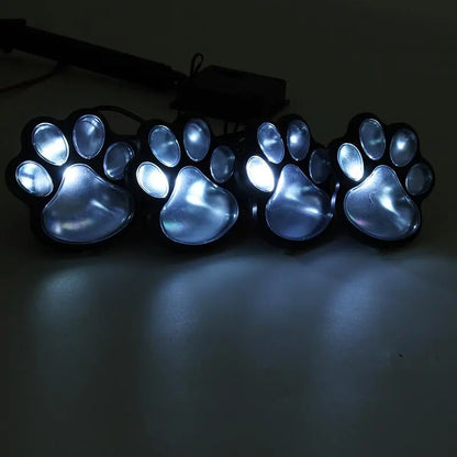 Lampe Solaire Au Design D' Empreinte De Patte - Éclairage De Jardin Led Multicolore Pour L' Extérieur