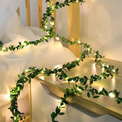 Chaîne Lumineuse Led avec Vrilles de Lierre - Guîne Lumineuse Décorative pour Intérieur et Extérieur