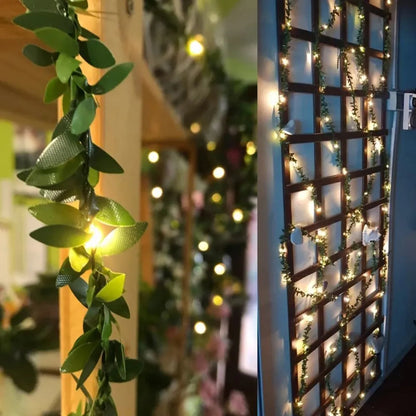 Chaîne Lumineuse Led avec Vrilles de Lierre - Guîne Lumineuse Décorative pour Intérieur et Extérieur