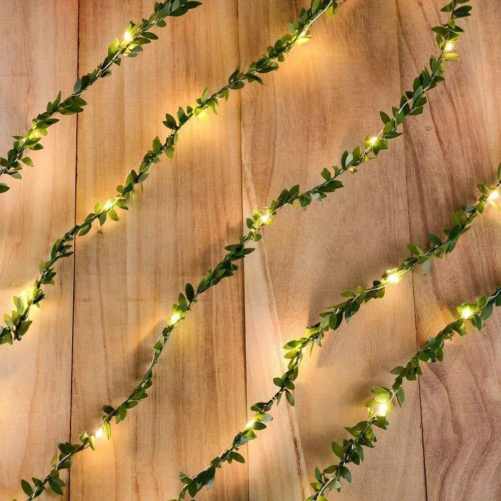 Chaîne Lumineuse Led avec Vrilles de Lierre - Guîne Lumineuse Décorative pour Intérieur et Extérieur