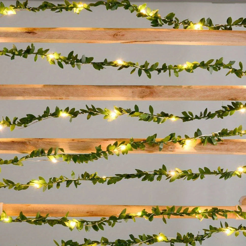 Chaîne Lumineuse Led avec Vrilles de Lierre - Guîne Lumineuse Décorative pour Intérieur et Extérieur