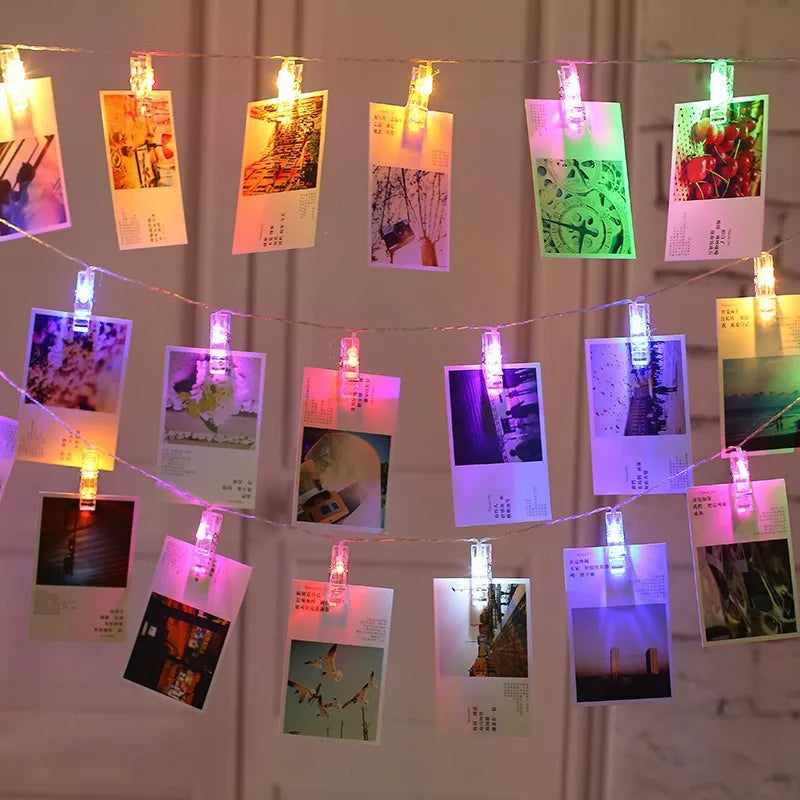 Chaînes Lumineuses Led Fotoclips avec Piles - Lumières Changeant de Couleur pour la Décoration et la Présentation de Photos
