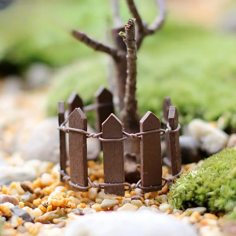 Clôture de Jardin Miniature en Bois - Décoration Colorée pour le Jardin des Fées et le Modélisme