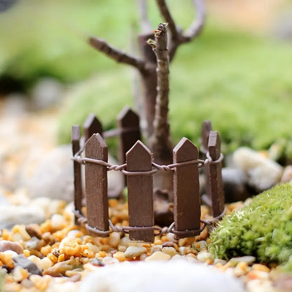 Clôture de Jardin Miniature en Bois - Décoration Colorée pour le Jardin des Fées et le Modélisme