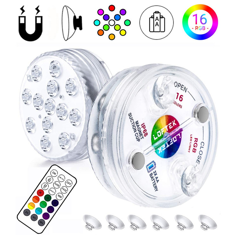 Lumière Led Sous-marine avec Télécommande - Éclairage de Piscine Multicolore Rgb pour Salles de Bain et Bassins