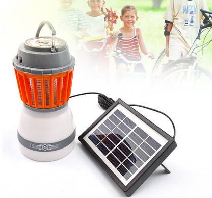 Lampe Solaire LED Anti-moustiques avec Lanterne Intégrée - Protection Efficace contre les Insectes et Éclairage pour le Jardin et le Camping