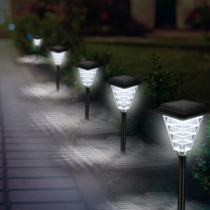 Lampes D' Allée Solaires à Led avec Effet de Lumière Cristalline - Éclairage Extérieur Étanche pour le Jardin et L' Allée