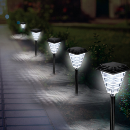 Lampes D' Allée Solaires à Led avec Effet de Lumière Cristalline - Éclairage Extérieur Étanche pour le Jardin et L' Allée