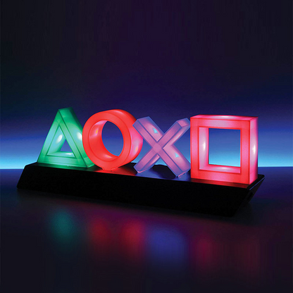 Lampe De Table LED Symboles Playstation - Lumière Décorative Contrôlée Par La Musique Pour Les Jeux Et La Chambre À Coucher