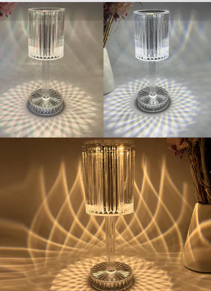 Lampe de Table en Cristal à Intensité Variable et au Design Moderne