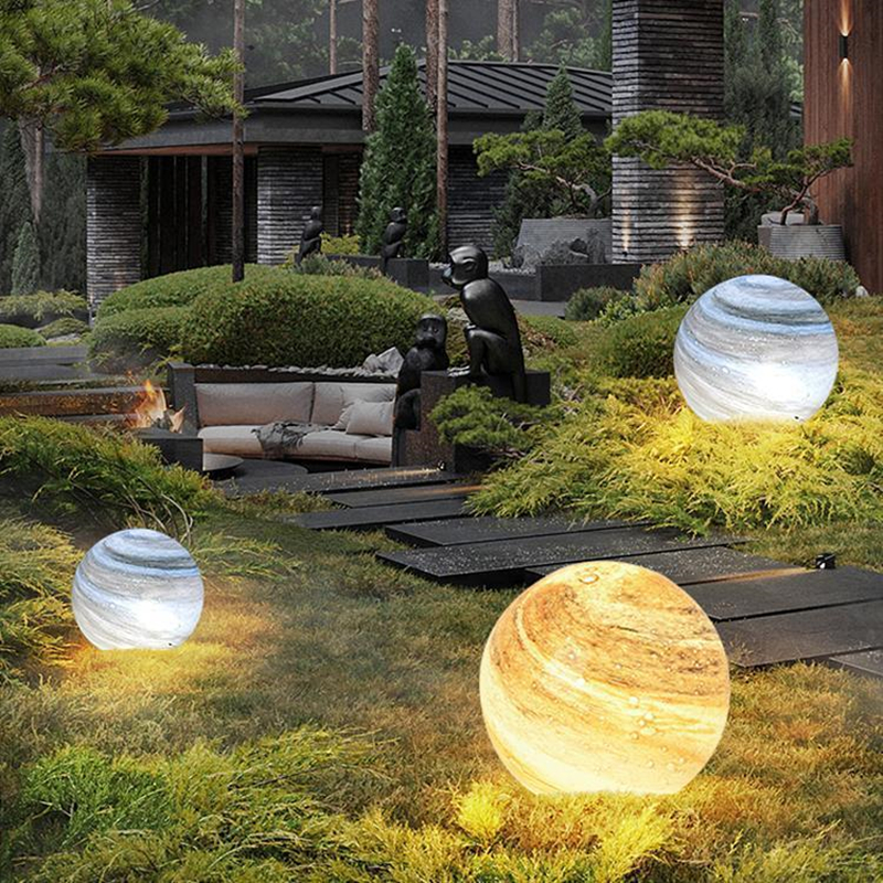 Lampe Solaire Pour Pelouse - Lampe D' Extérieur À LED En Forme De Boule , Résistante Aux Intempéries , Pour Jardin Et Terrasse