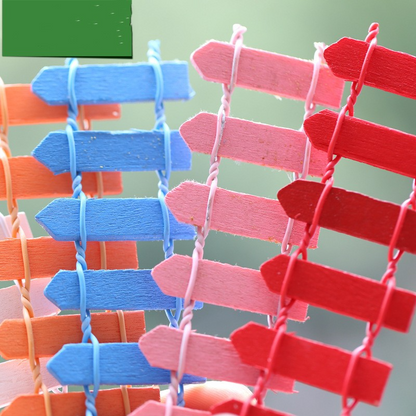 Clôture de Jardin Miniature en Bois - Décoration Colorée pour le Jardin des Fées et le Modélisme