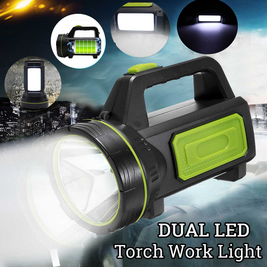 Lampe de Poche LED avec Projecteur Latéral - Lampe de Travail Portable pour le Camping et les Urgences