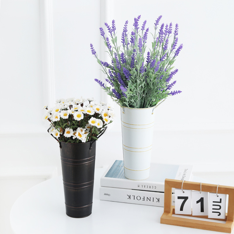 Pot De Fleurs En Fer Rétro Avec Poignées - Pot De Fleurs Décoratif En Métal Pour La Maison