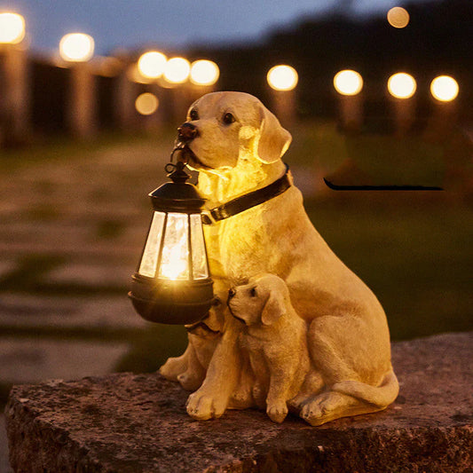 Figurine De Chien Solaire À Led Pour Le Jardin