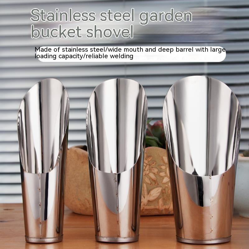 Pelle en Acier Inoxydable pour Terreau - Pelle à Plantes Robuste pour le Jardin et le Balcon