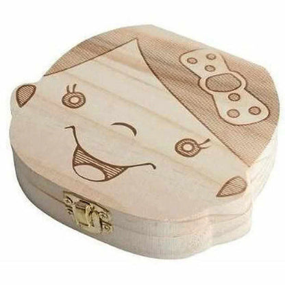 Boîte à Dents en Bois pour des Souvenirs Précieux - avec Espace pour les Dents de Lait et les Données Personnelles
