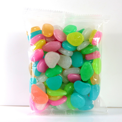 Pierres Lumineuses pour le Jardin & la Décoration - Galets Phosphorescents de Différentes Couleurs