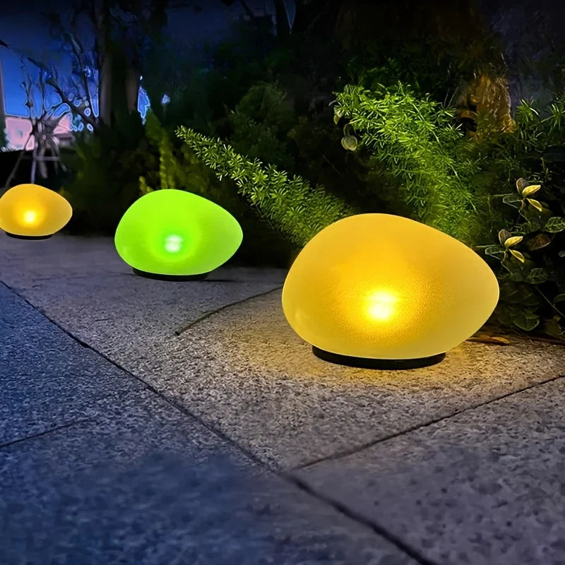 Pierres de Jardin Lumineuses avec Changement de Couleur - Lampes à Led Décoratives en Pierre pour L' Extérieur et le Jardin