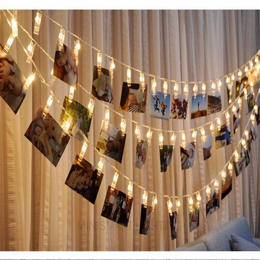 Chaînes Lumineuses Led Fotoclips avec Piles - Lumières Changeant de Couleur pour la Décoration et la Présentation de Photos