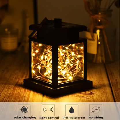 Lanterne Solaire à LED avec Lumières Filaires - Lampe de Jardin Décorative pour L' Extérieur et la Terrasse