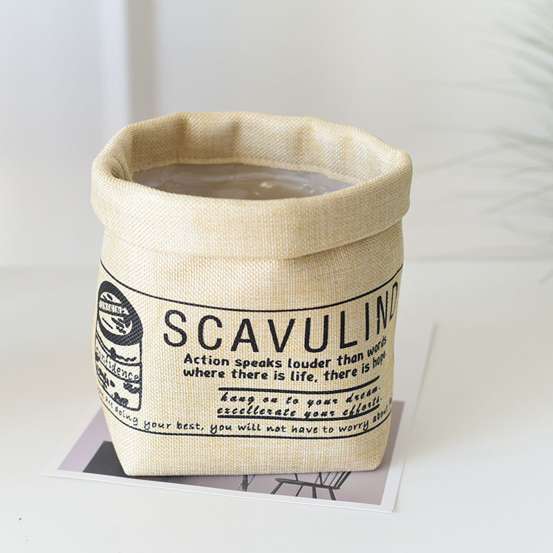 Pot en Tissu Décoratif avec Impression - Pot de Rangement Polyvalent pour les Plantes et la Décoration