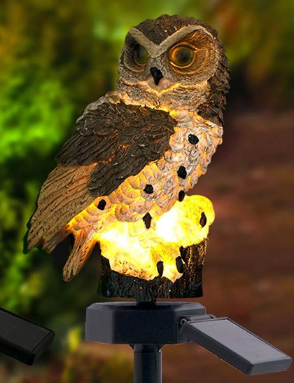 Lampe Solaire de Jardin Hibou - Lampe D' Extérieur à Led pour le Jardin , la Terrasse et le Balcon , Résistante aux Intempéries