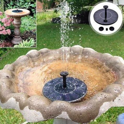 Fontaine à Eau Solaire pour Abreuvoirs à Oiseaux - Fontaine à Eau Pétillante avec Panneau Solaire