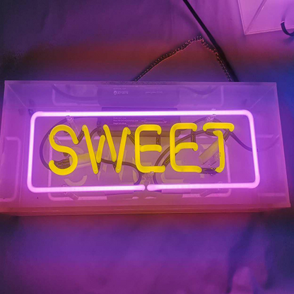 Bouclier Néon En Verre Acrylique - Boîte À Lumière LED Pour Le Salon Et La Chambre À Coucher , Lampe De Table Décorative