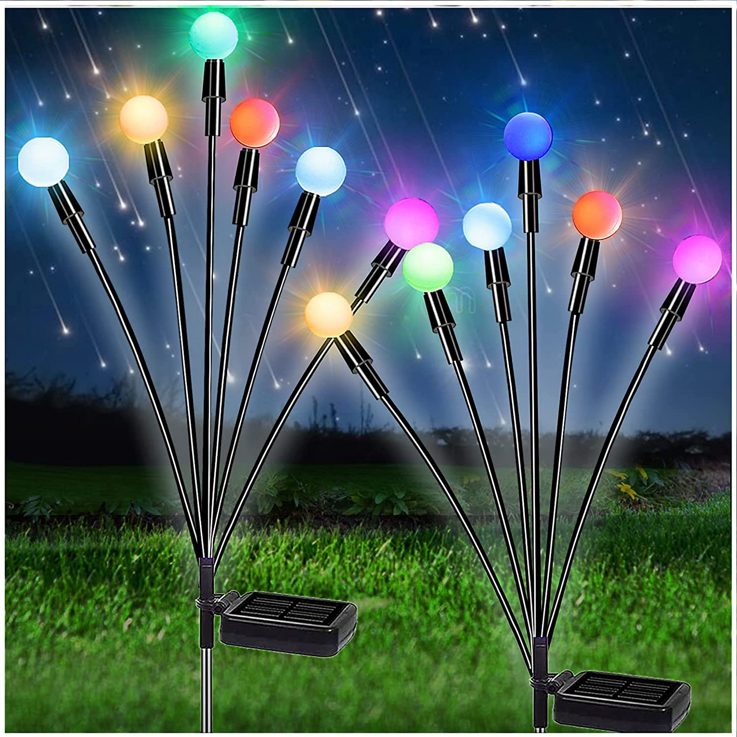 Lumière de Jardin Solaire Led avec Boules Lumineuses Flexibles - Lumière Décorative Étanche pour Parterres et Allées
