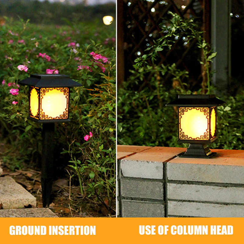 Lampe Solaire à LED pour le Jardin - Grande Lampe Carrée à Lumière Chaude et Double Usage