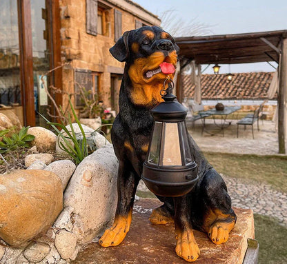 Figurine De Chien Solaire À Led Pour Le Jardin