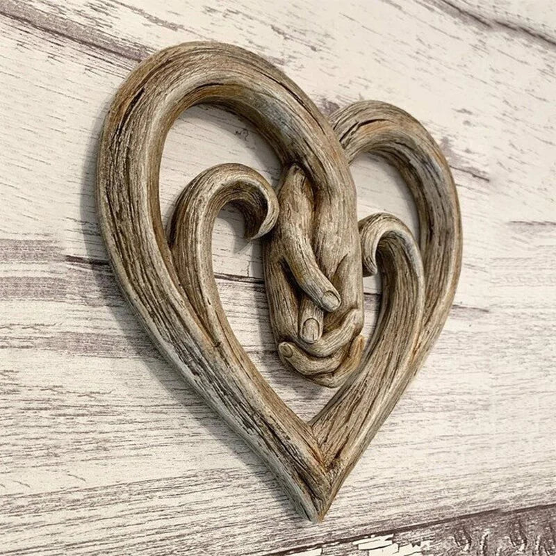 Décoration Murale en Bois en Forme de Cœur