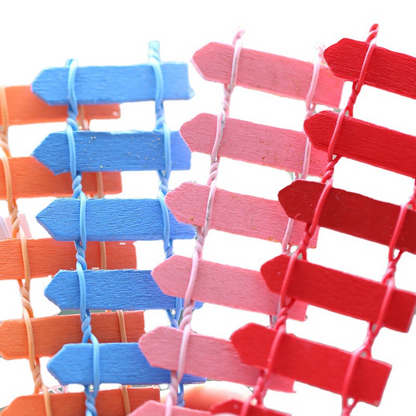 Clôture de Jardin Miniature en Bois - Décoration Colorée pour le Jardin des Fées et le Modélisme