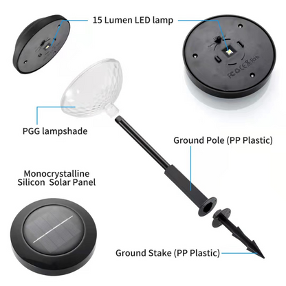 Lampe Solaire de Jardin avec Changement de Couleur - Eclairage de Jardin à Led pour L' Extérieur avec Motif de Fleurs