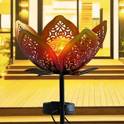 Lampe Solaire de Jardin Fleur de Lotus - Éclairage Extérieur Décoratif à Led pour le Jardin et la Cour