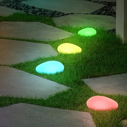Pierres de Jardin Lumineuses avec Changement de Couleur - Lampes à Led Décoratives en Pierre pour L' Extérieur et le Jardin
