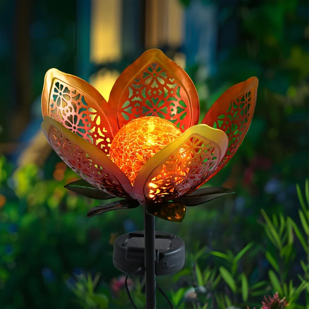Lampe Solaire de Jardin Fleur de Lotus - Éclairage Extérieur Décoratif à Led pour le Jardin et la Cour