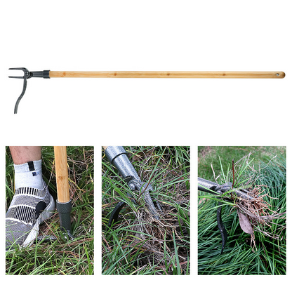 Désherbeur à Tête à 4 Griffes - Outil de Jardinage Efficace en Fer pour L' Élimination des Racines