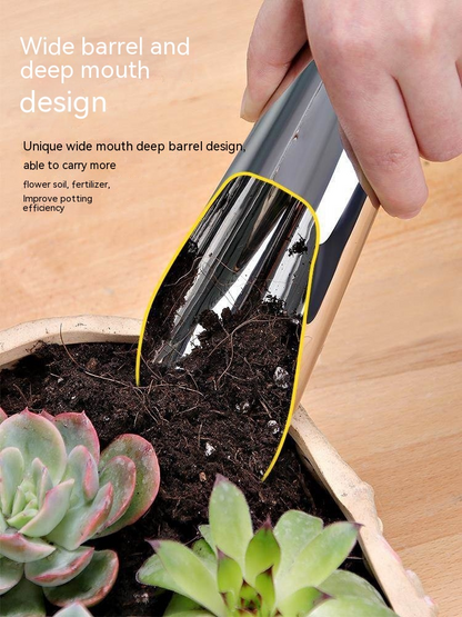 Pelle en Acier Inoxydable pour Terreau - Pelle à Plantes Robuste pour le Jardin et le Balcon
