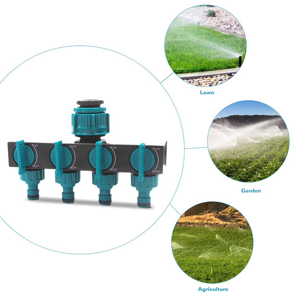 Distributeur Universel de Tuyau D' Arrosage à 4 Voies - Distributeur Réglable pour Robinet