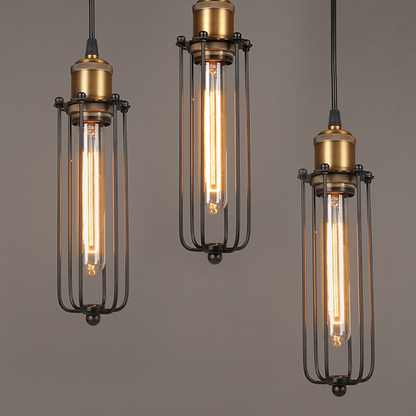 Lampe Suspendue Industrielle au Design Rétro - Lampe Suspendue Vintage avec Grille Métallique