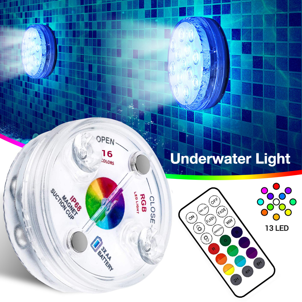 Lumière Led Sous-marine avec Télécommande - Éclairage de Piscine Multicolore Rgb pour Salles de Bain et Bassins