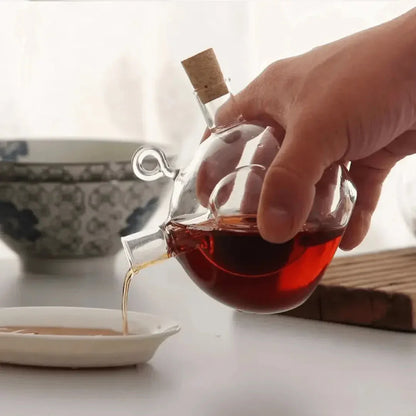 Distributeur D' Huile et de Vinaigre - Double Bouteille en Verre pour Servir et Conserver avec Style