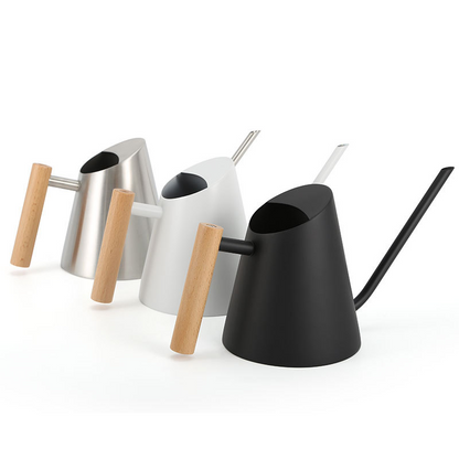Arrosoir Moderne avec Poignée en Bois - Arrosoir Élégant pour les Plantes du Jardin