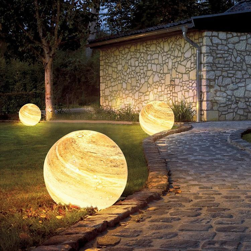 Lampe Solaire Pour Pelouse - Lampe D' Extérieur À LED En Forme De Boule , Résistante Aux Intempéries , Pour Jardin Et Terrasse