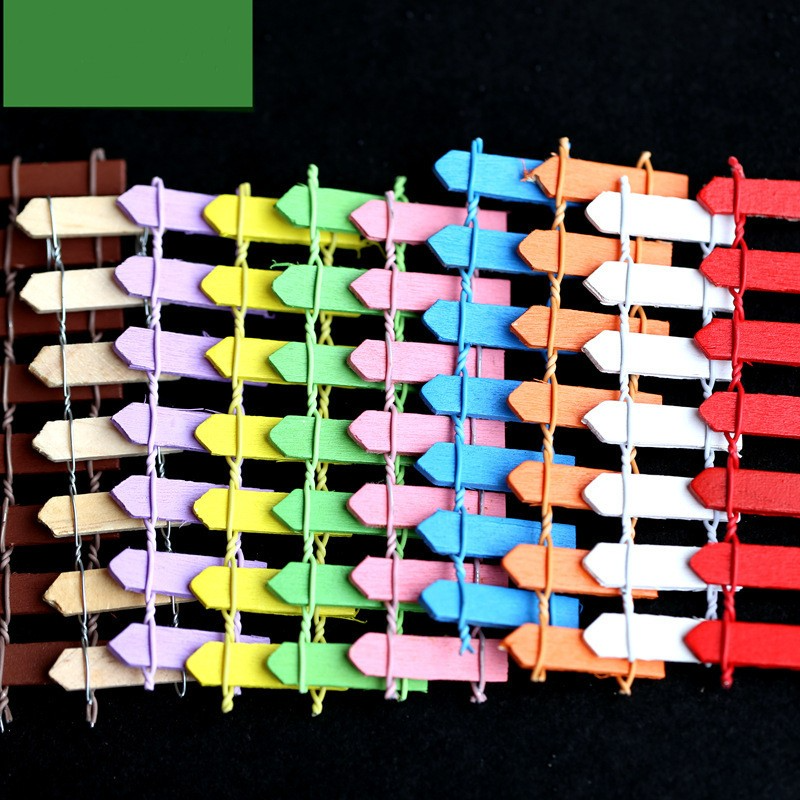 Clôture de Jardin Miniature en Bois - Décoration Colorée pour le Jardin des Fées et le Modélisme