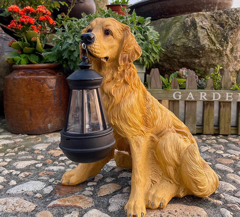 Figurine De Chien Solaire À Led Pour Le Jardin