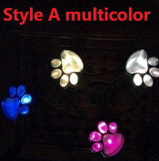 Lampe Solaire Au Design D' Empreinte De Patte - Éclairage De Jardin Led Multicolore Pour L' Extérieur
