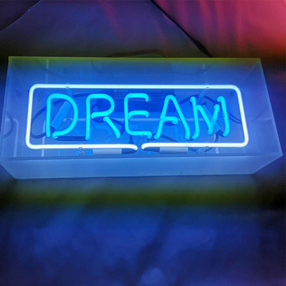 Bouclier Néon En Verre Acrylique - Boîte À Lumière LED Pour Le Salon Et La Chambre À Coucher , Lampe De Table Décorative